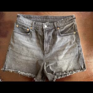 American Eagle Outfitters Women's Gray / Black Denim Shorts